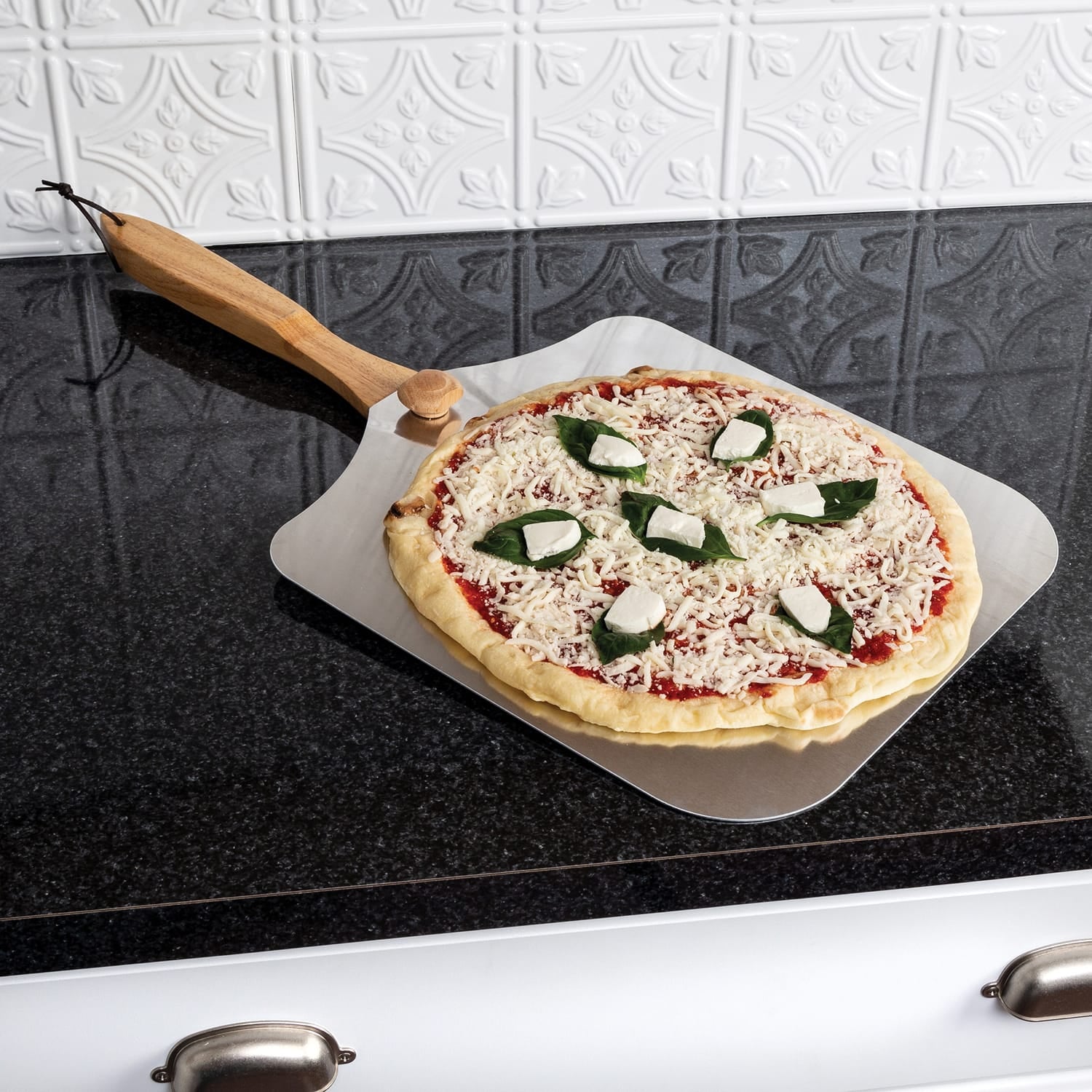 Old Stone Pizza Kitchen Aluminum Pizza Peel with Folding Wood Handle, 14 In. x 16 In.