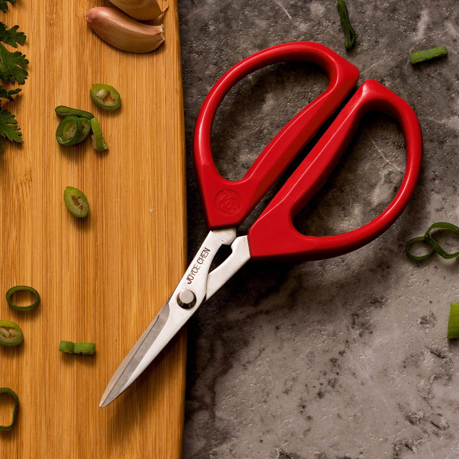Joyce Chen 8-In. Deluxe Unlimited and 6.3-In. Original Unlimited Scissors, Ergonomic Dark Navy and Red Handles, 2 Pack