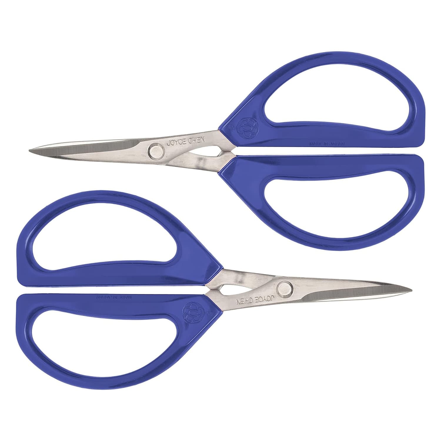 Joyce Chen 6.3-In. Original Unlimited Kitchen Scissors with Ergonomic Blue Handles, Ambidextrous, 2 Pack