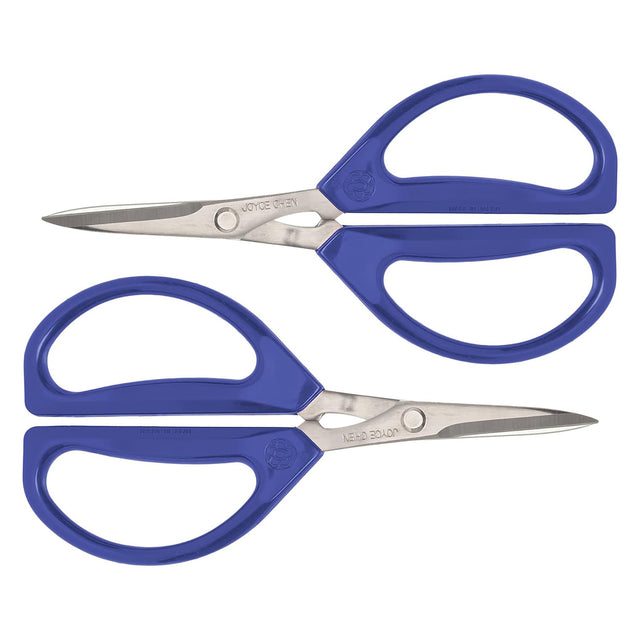 Joyce Chen 6.3-In. Original Unlimited Kitchen Scissors with Ergonomic Blue Handles, Ambidextrous, 2 Pack