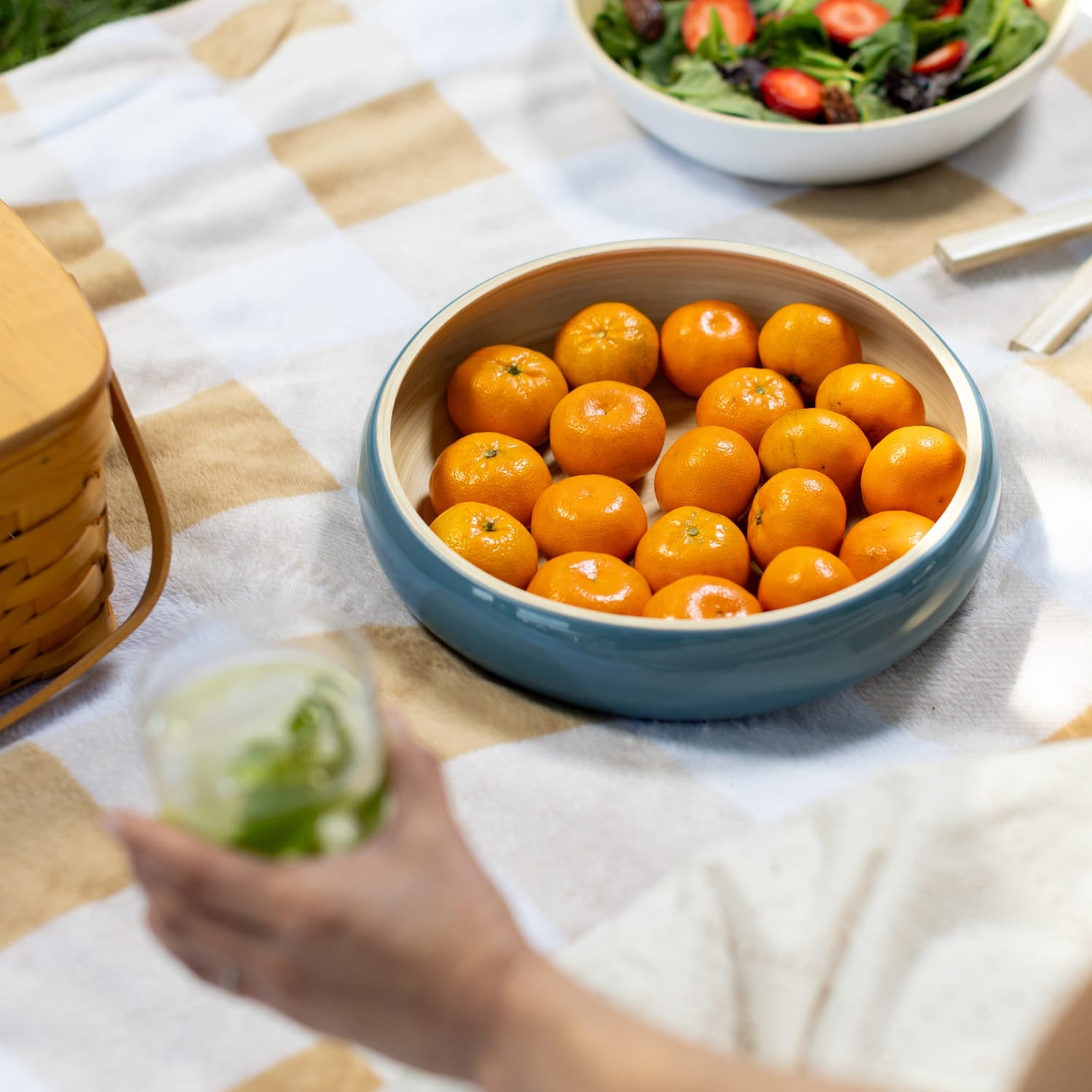 LEXA by Joyce Chen 12-In. Bamboo Fruit Bowl, Navy