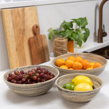 LEXA by Joyce Chen 3-Piece Bamboo Bowl Set with 12-In., 10-In., and 8-In. Bowls, Black/Natural