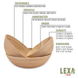 LEXA by Joyce Chen 3-Piece Bamboo Bowl Set with 12-In., 10-In., and 8-In. Bowls, Natural