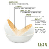 LEXA by Joyce Chen 3-Piece Bamboo Bowl Set with 12-In., 10-In., and 8-In. Bowls, White