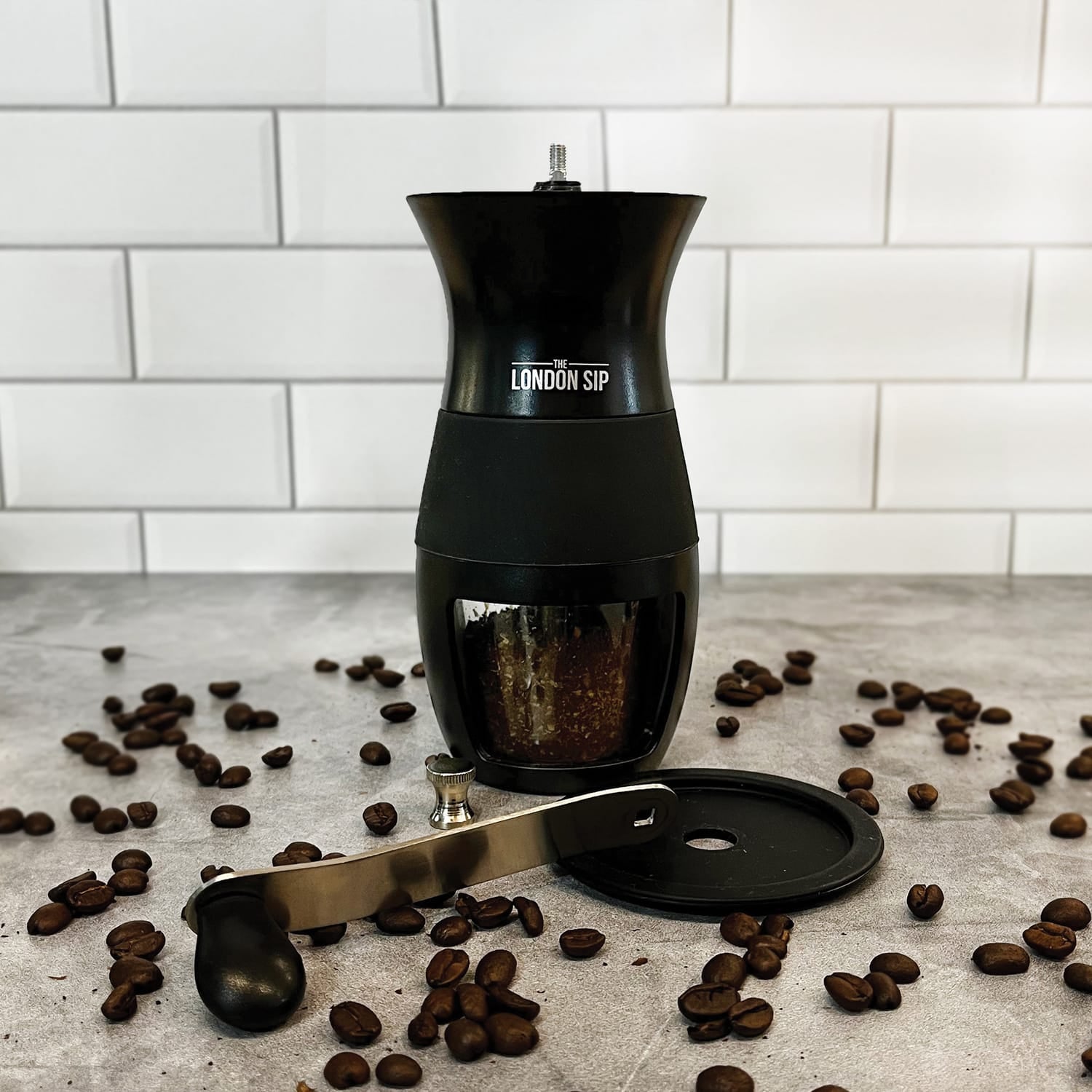 The London Sip Manual Glass and Ceramic Burr Coffee Grinder