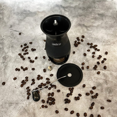 The London Sip Manual Glass and Ceramic Burr Coffee Grinder