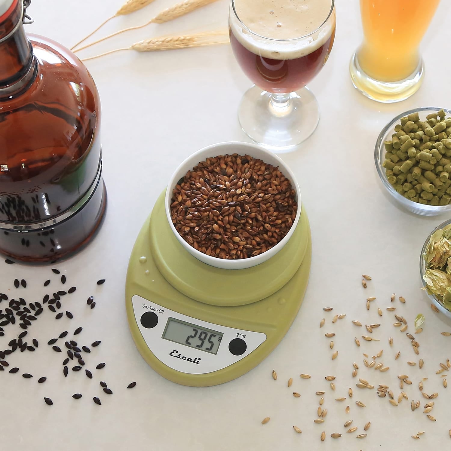 Escali Primo Digital Kitchen Scale, Tarragon Green