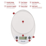 Escali Primo Digital Kitchen Scale, White