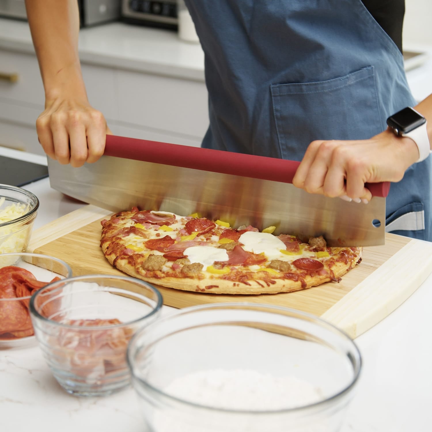 Old Stone Pizza Kitchen 18-In. Pizza Rocker with Comfort Grip Handle