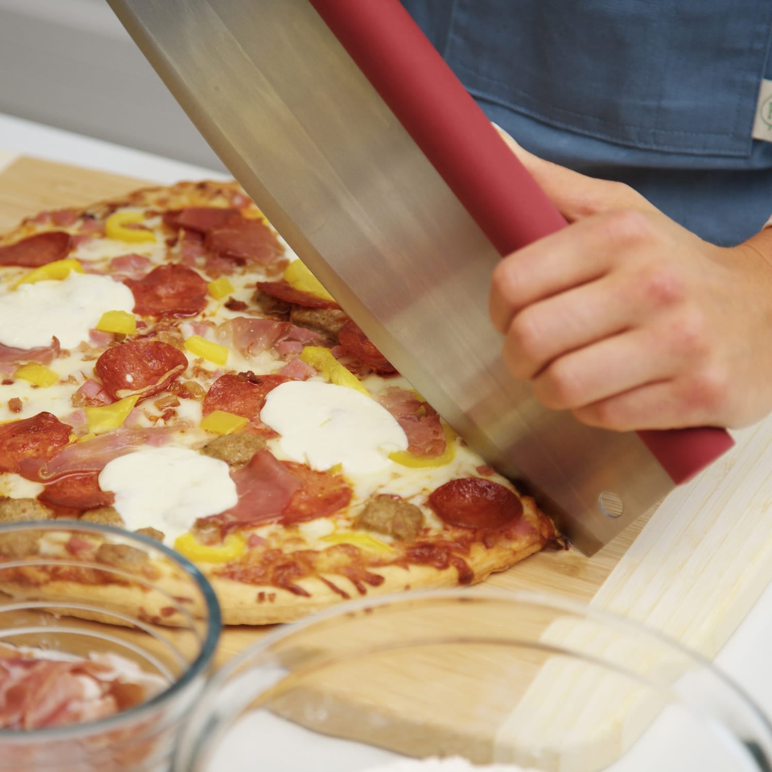Old Stone Pizza Kitchen 18-In. Pizza Rocker with Comfort Grip Handle