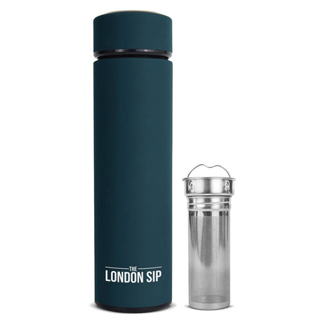The London Sip Tea Infuser Bottle, 16 Oz., Midnight Teal