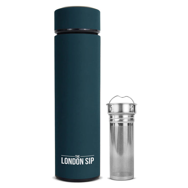 The London Sip Tea Infuser Bottle, 16 Oz., Midnight Teal