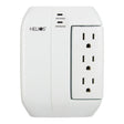 Helios 3-AC Swiveling Outlet, 2-AC Fixed Outlet, and 2-USB Port 450-Joules Surge Protector Wall Tap, AS-HP-5R
