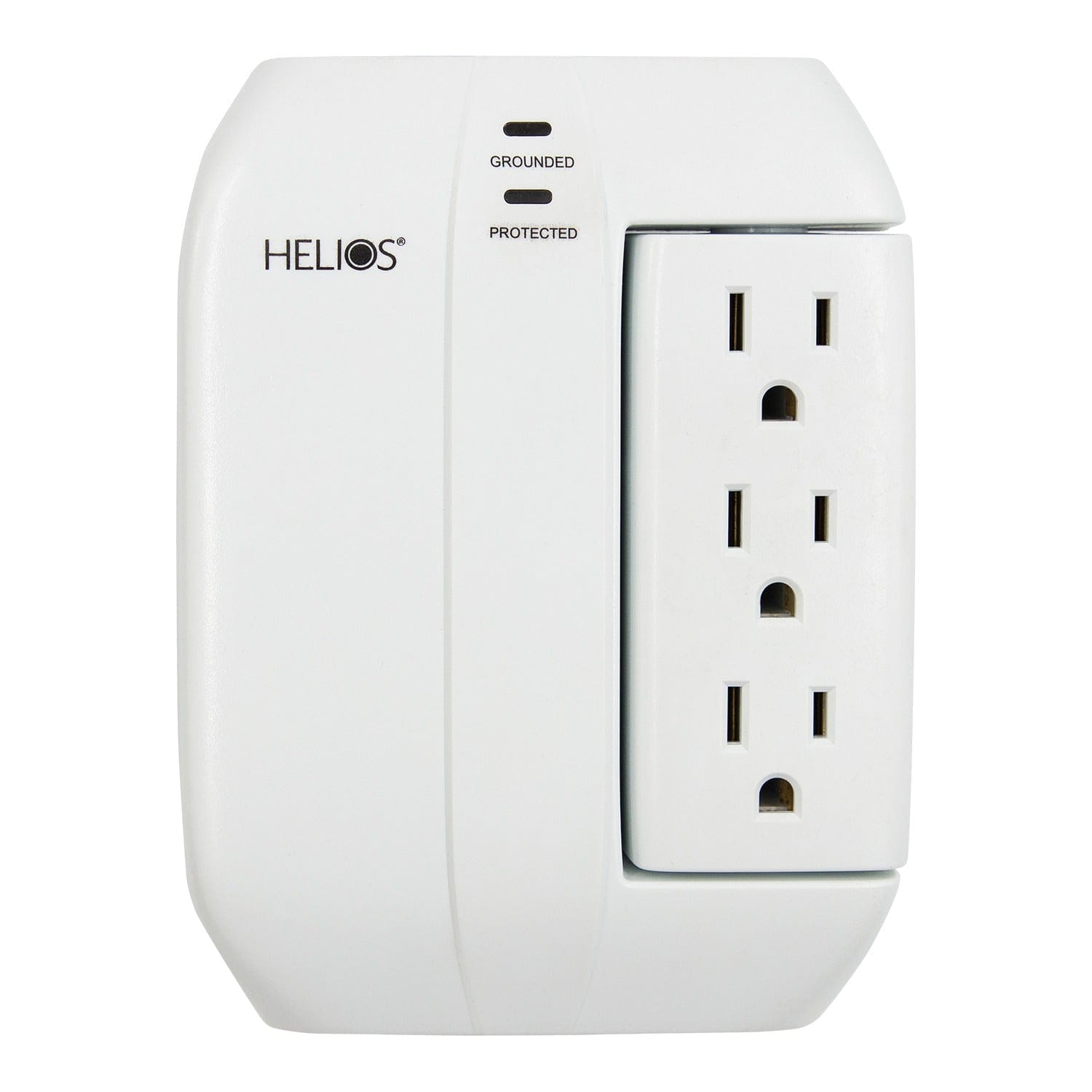 Helios 3-AC Swiveling Outlet, 2-AC Fixed Outlet, and 2-USB Port 450-Joules Surge Protector Wall Tap, AS-HP-5R