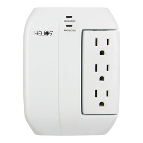 Helios 3-AC Swiveling Outlet, 2-AC Fixed Outlet, and 2-USB Port 450-Joules Surge Protector Wall Tap, AS-HP-5R