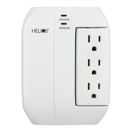 Helios 3-AC Swiveling Outlet, 2-AC Fixed Outlet, and 2-USB Port 450-Joules Surge Protector Wall Tap, AS-HP-5R