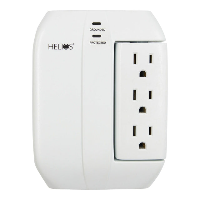 Helios 3-AC Swiveling Outlet, 2-AC Fixed Outlet, and 2-USB Port 450-Joules Surge Protector Wall Tap, AS-HP-5R
