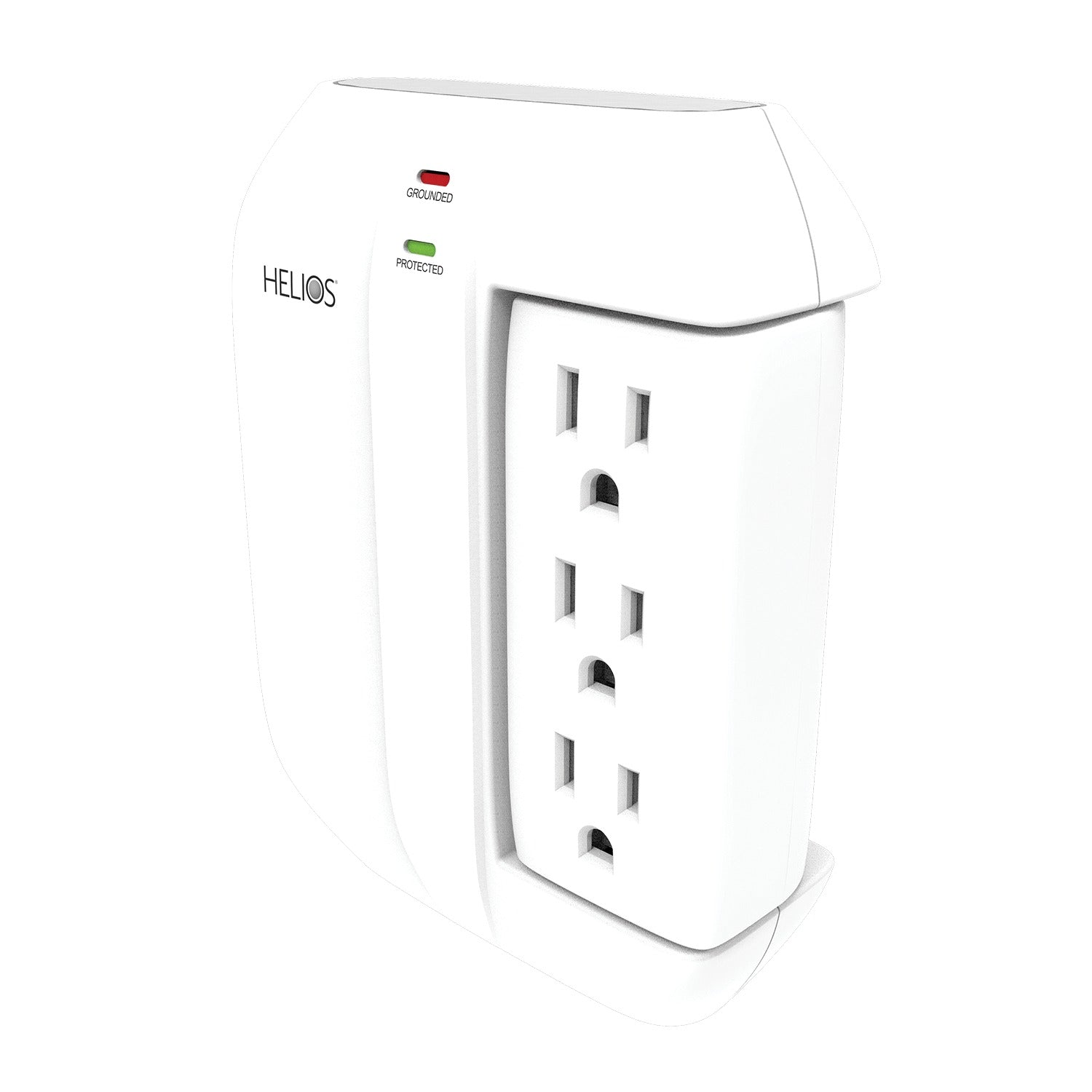 Helios 3-AC Swiveling Outlet, 2-AC Fixed Outlet, and 2-USB Port 450-Joules Surge Protector Wall Tap, AS-HP-5R