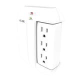 Helios 3-AC Swiveling Outlet, 2-AC Fixed Outlet, and 2-USB Port 450-Joules Surge Protector Wall Tap, AS-HP-5R