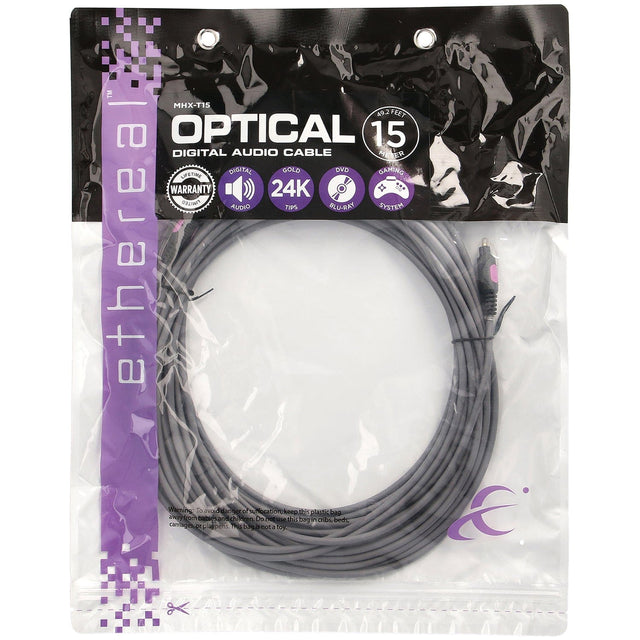 Ethereal MHX Series TOSLINK Digital Optical Audio Cable, 49.2 Ft.