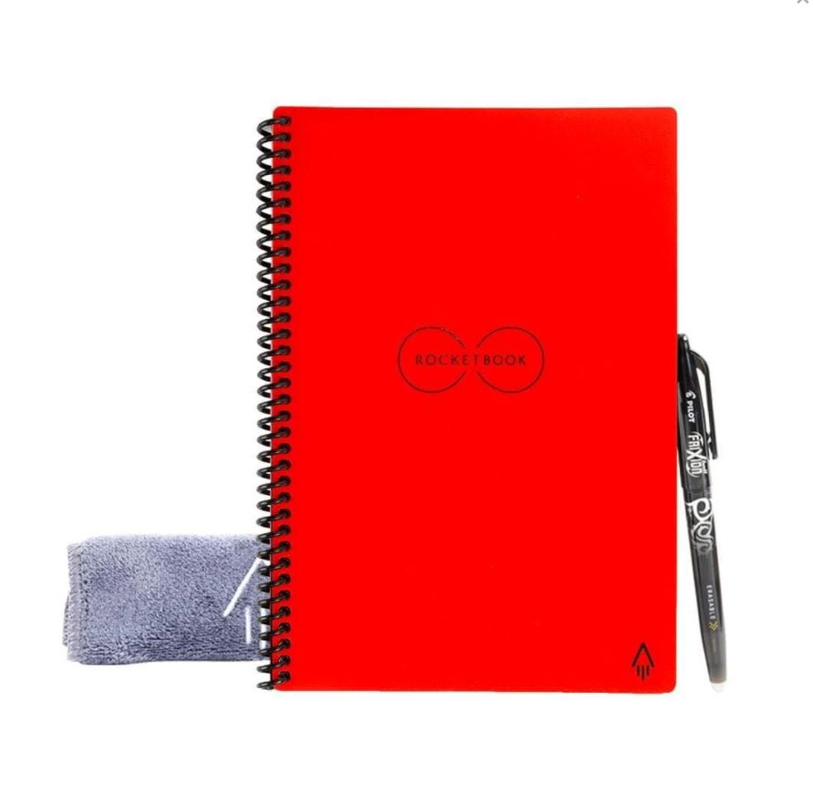 Rocketbook EVR2-E-K-CBG Core Executive Smart Notebook Lined 36 Pages 6"x8.8" Red