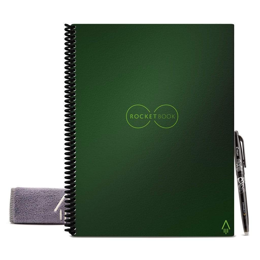 Rocketbook Core Letter Smart Notebook Lined 32 Pages 8.5x 11" Green