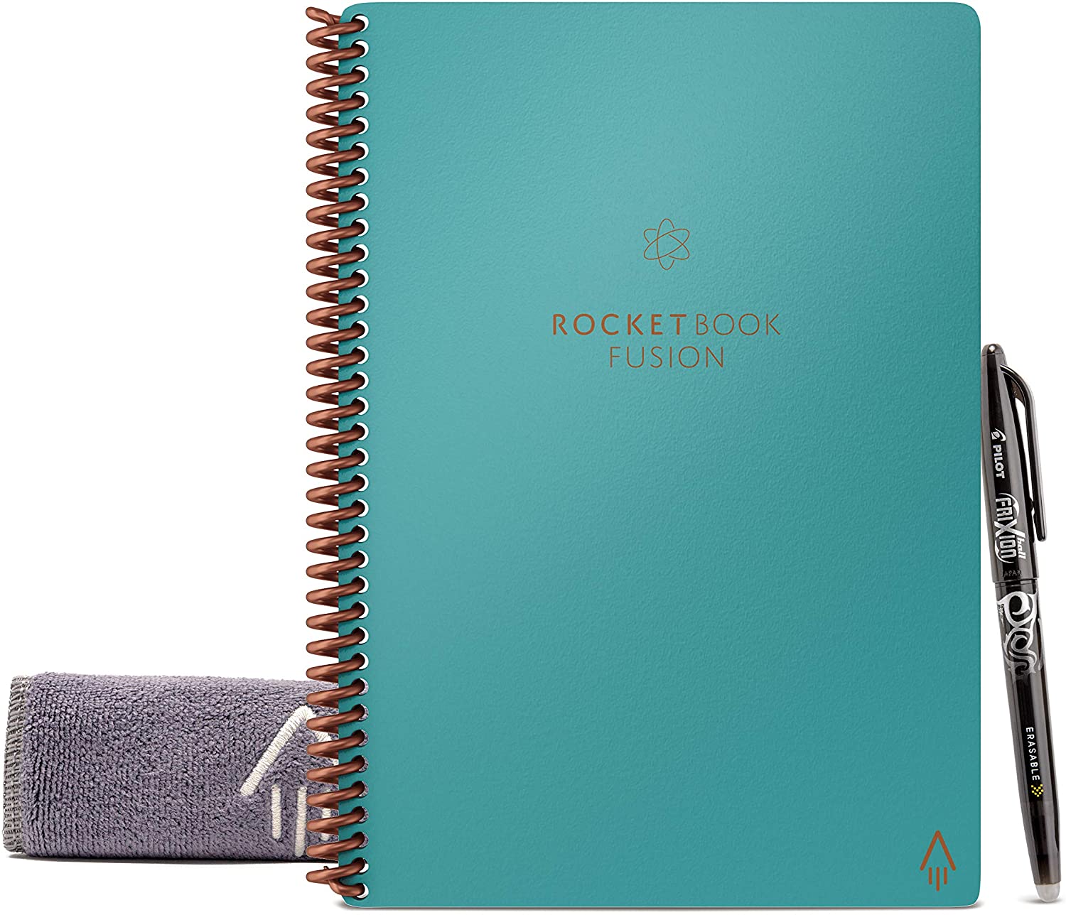 Rocketbook Fusion 2-Pack Notebook + 2 Pens + 2 Cloths Executive Size, Light Blue