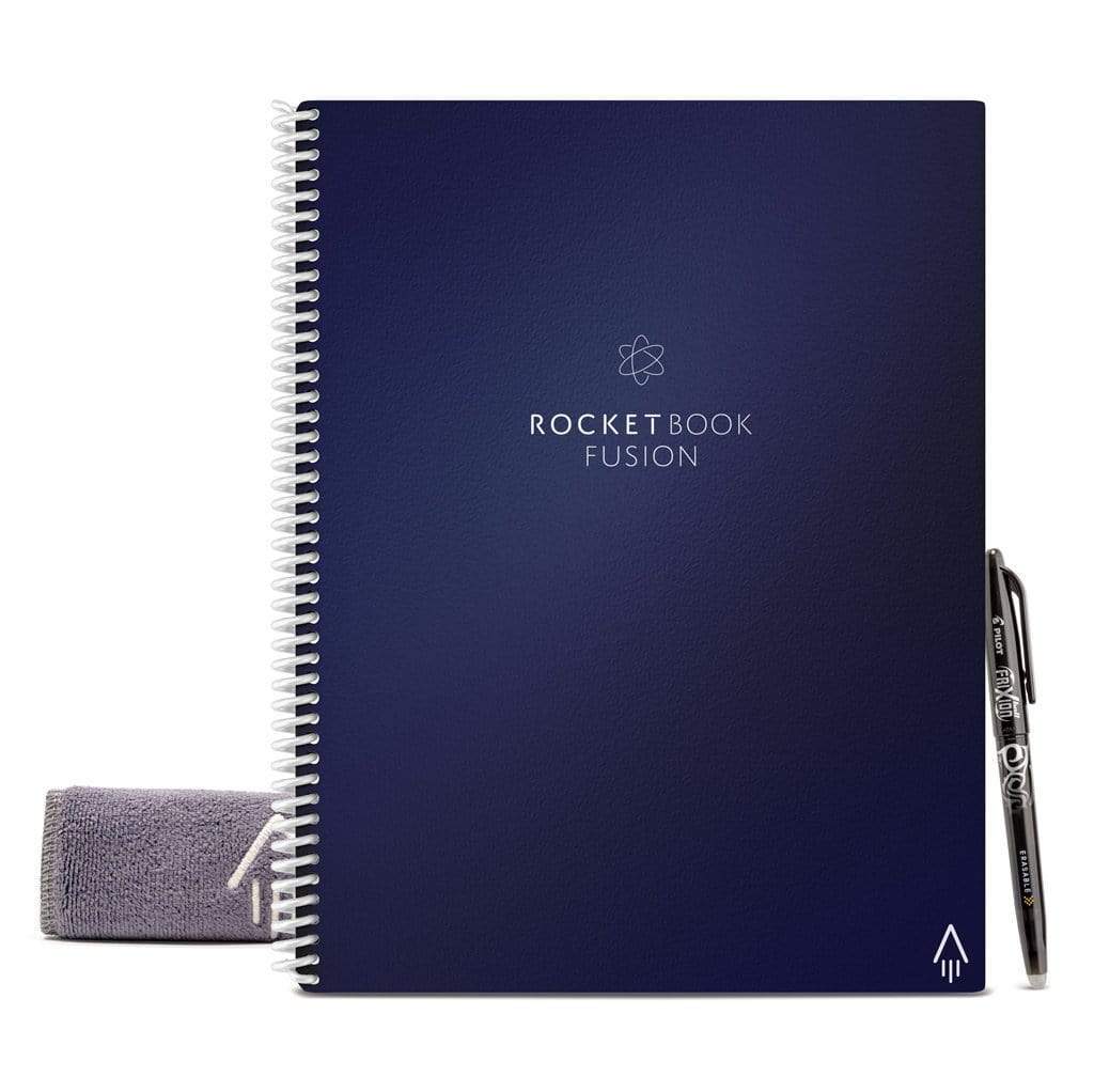 Rocketbook EVRF-L-M-K-CDF Fusion Mini Notebook 2 Pens 2 Cloths Dark Blue Letter