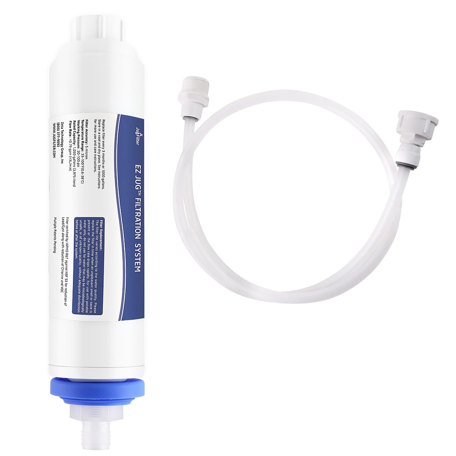 EZ Jug Water Filtration System with Garden Hose Faucet Adapter and Basic Indoor Kitchen Faucet Adapter