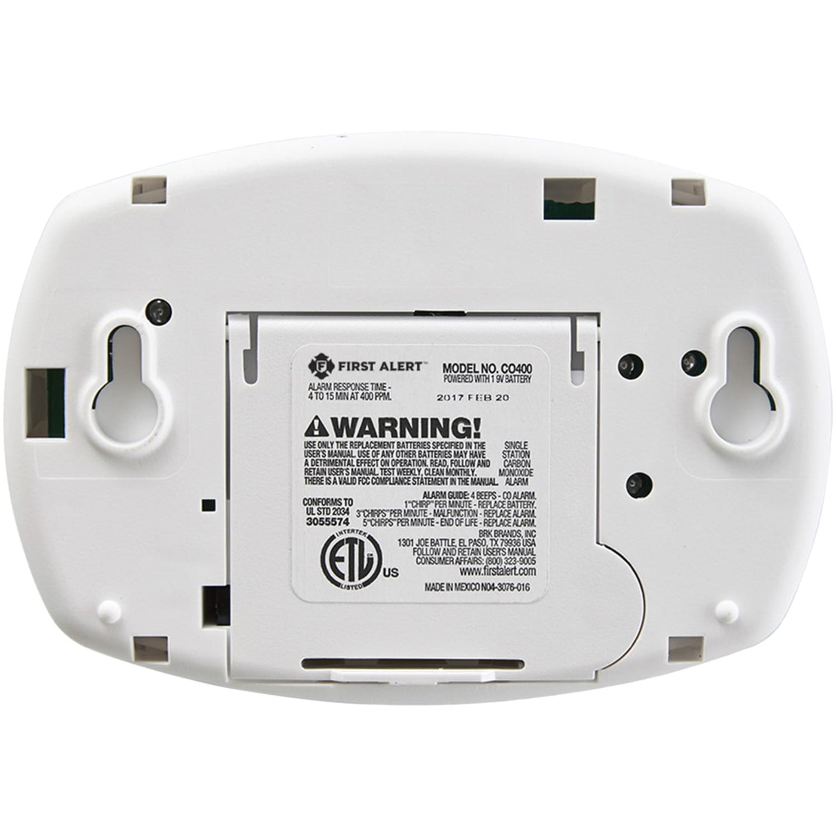First Alert Battery-Powered Carbon Monoxide Alarm