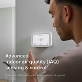 Honeywell Home X8S Smart Thermostat with Video Doorbell Compatibility, Indoor Air Quality Control, and Customizable Touchscreen Display, White