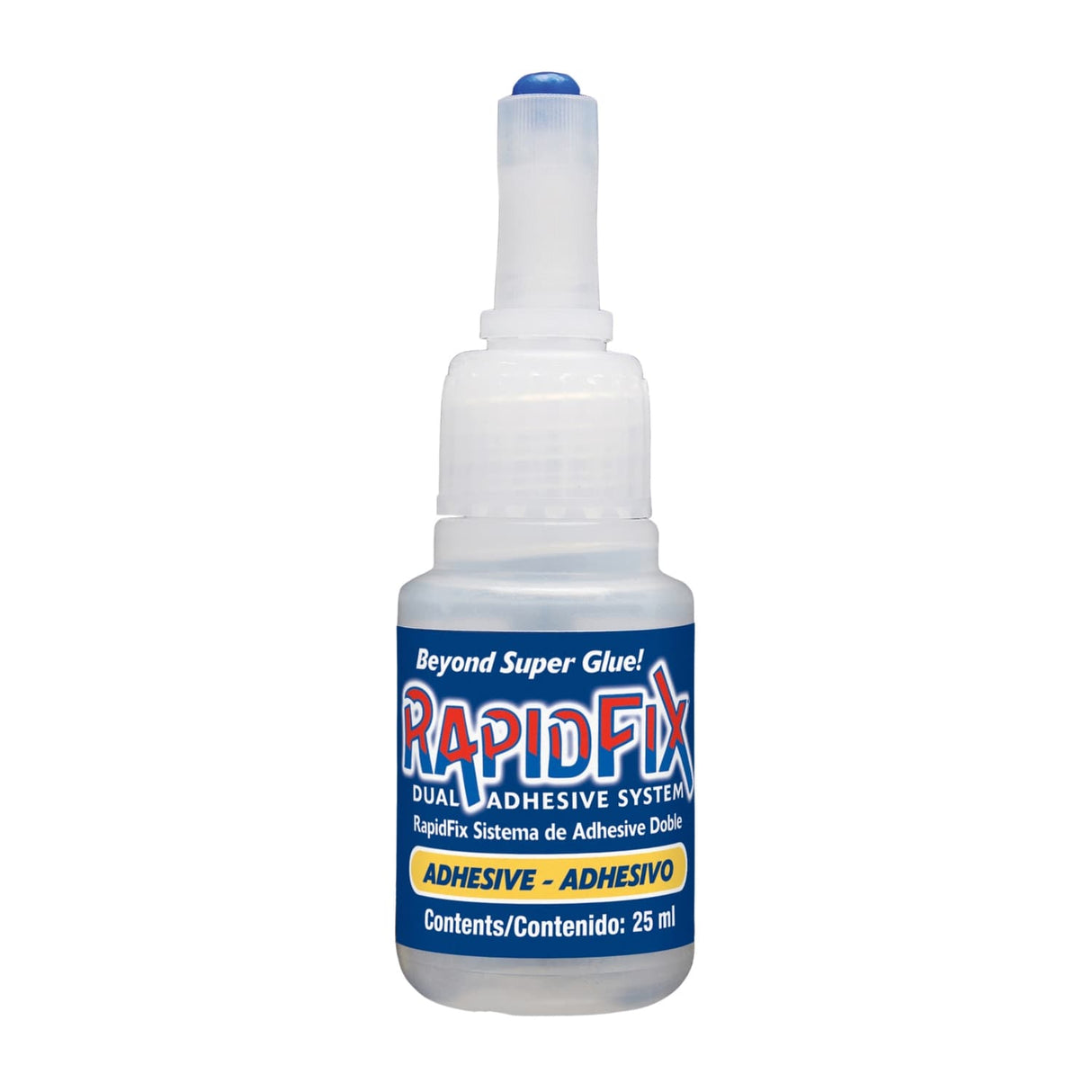 RapidFix Instant Dual-Adhesive Repair System for Plastics, Metal, and Rubber, Squeeze Bottles, 25 mL