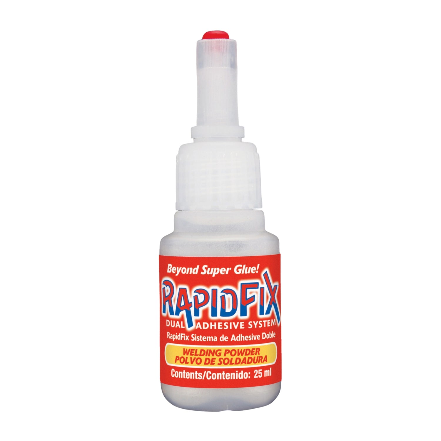 RapidFix Instant Dual-Adhesive Repair System for Plastics, Metal, and Rubber, Squeeze Bottles, 25 mL