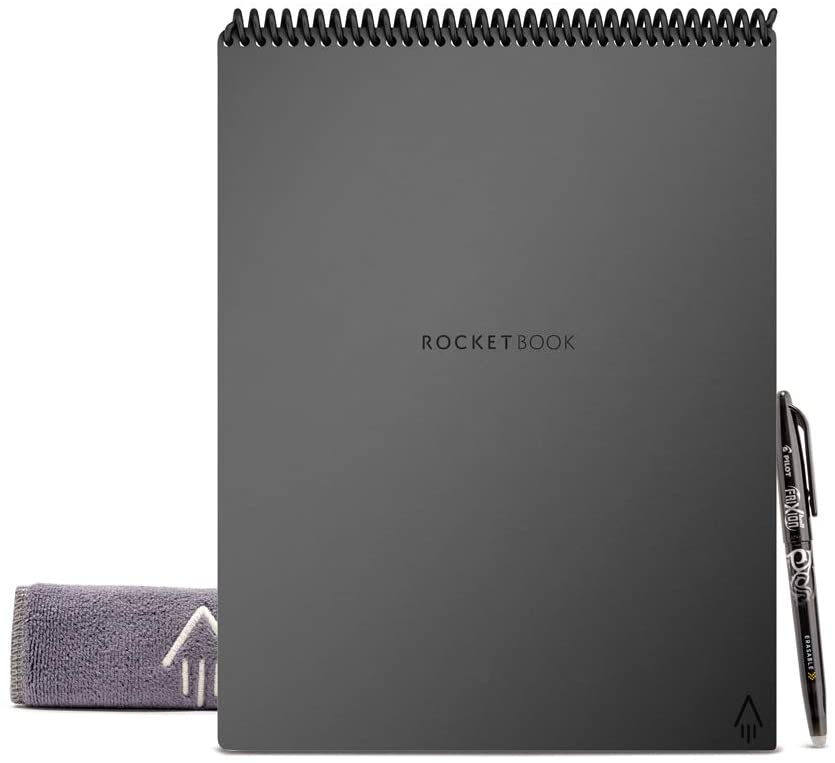 Rocketbook Flip Letter Smart Notebook, 32 Pages, 8.5" x 11", Gray