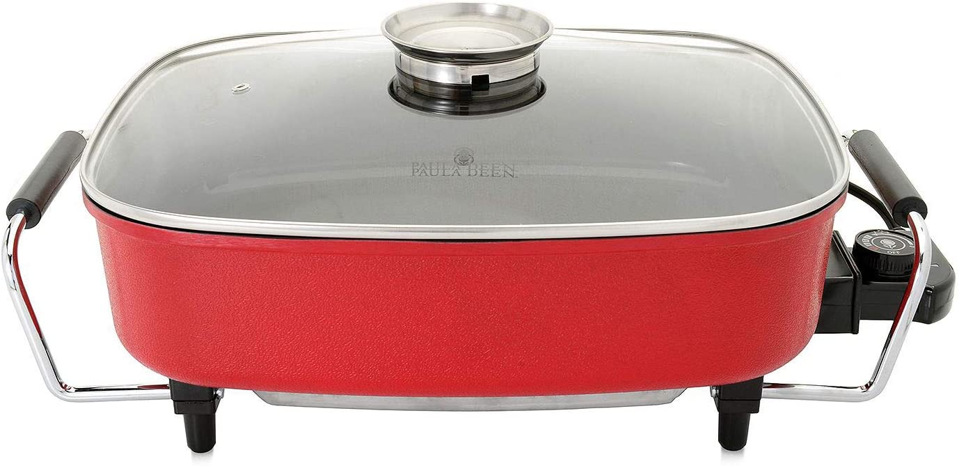 Paula Deen FPB-002-2-2-RB VarSKU 15” 1400W Large Electric Skillet. New-Open Box.