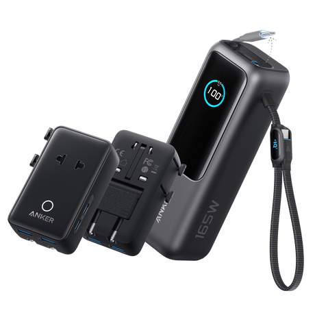 Anker Laptop Power Bank (25K, 165W, Built-In and Retractable Cables)