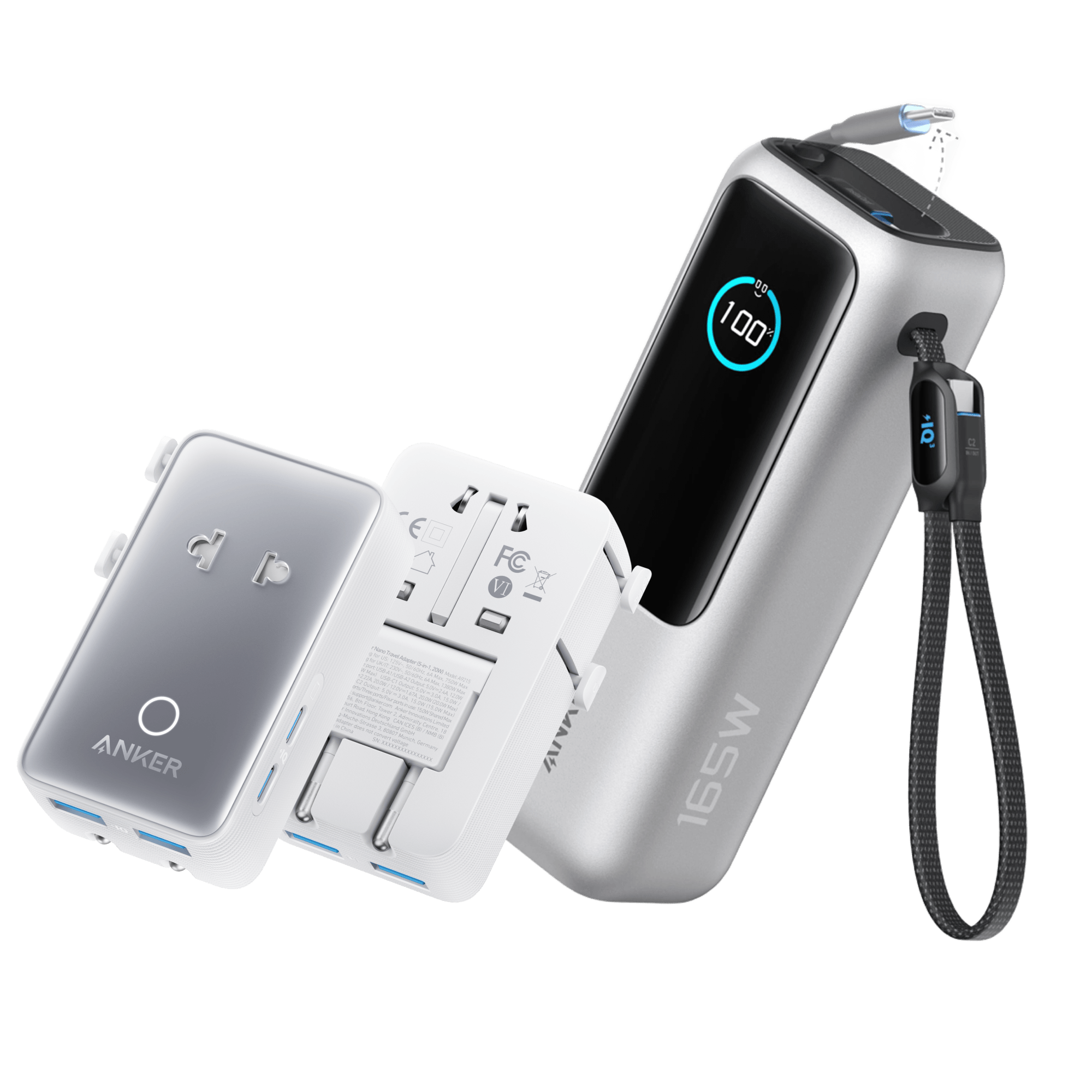 Anker Laptop Power Bank (25K, 165W, Built-In and Retractable Cables)
