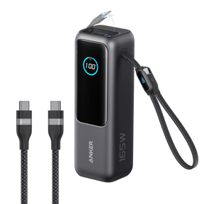 Anker Laptop Power Bank (25K, 165W, Built-In and Retractable Cables)