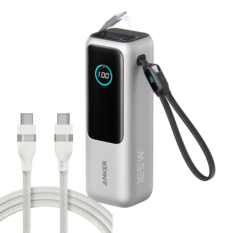 Anker Laptop Power Bank (25K, 165W, Built-In and Retractable Cables)
