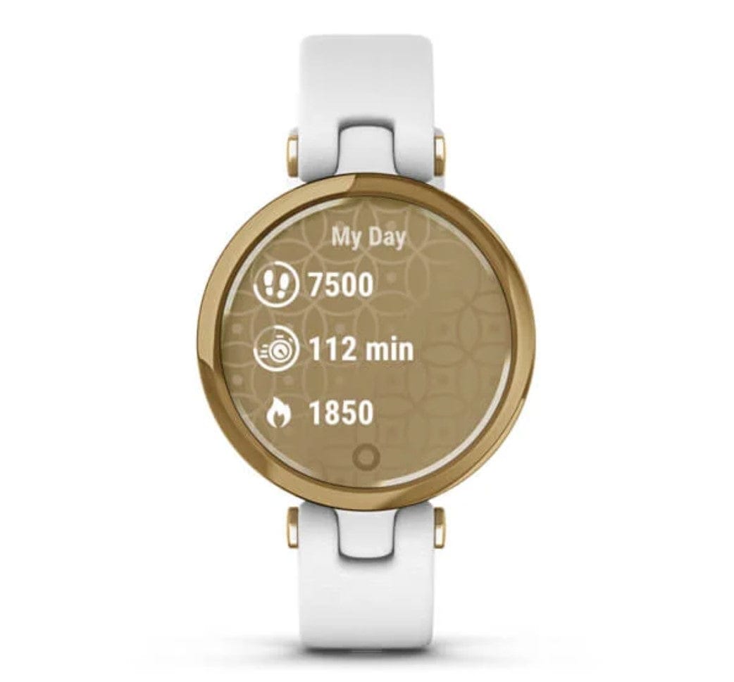 Garmin Lily Classic Edition Light Gold Bezel with White Case and Italian Leather Band - Certified Refurbished