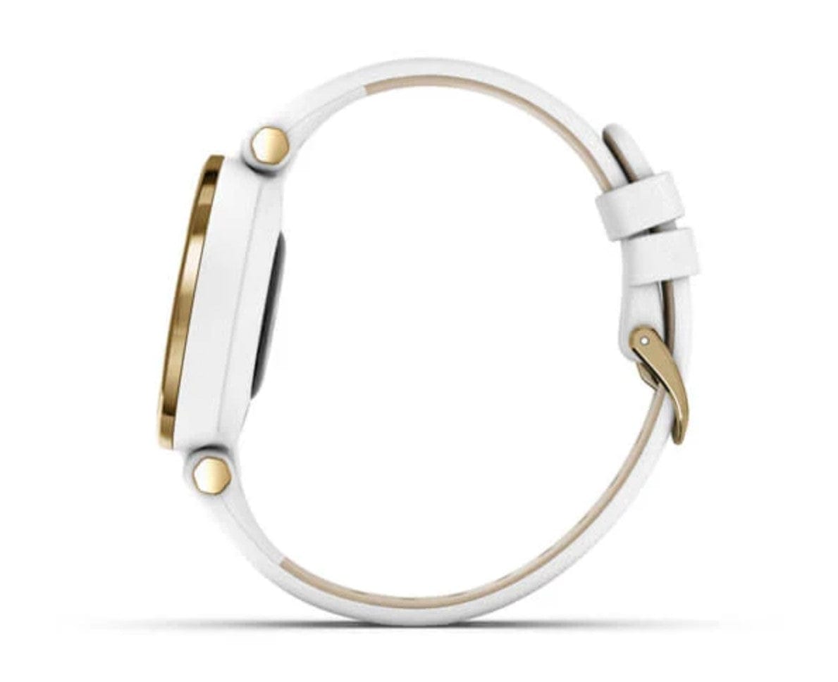 Garmin Lily Classic Edition Light Gold Bezel with White Case and Italian Leather Band - Certified Refurbished