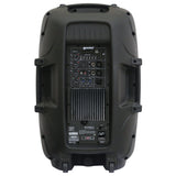Gemini AS Series Bluetooth Multi-LED Portable PA Speaker Kit with Stand and Wired Microphone, Black, AS-2115BT-LT-PK