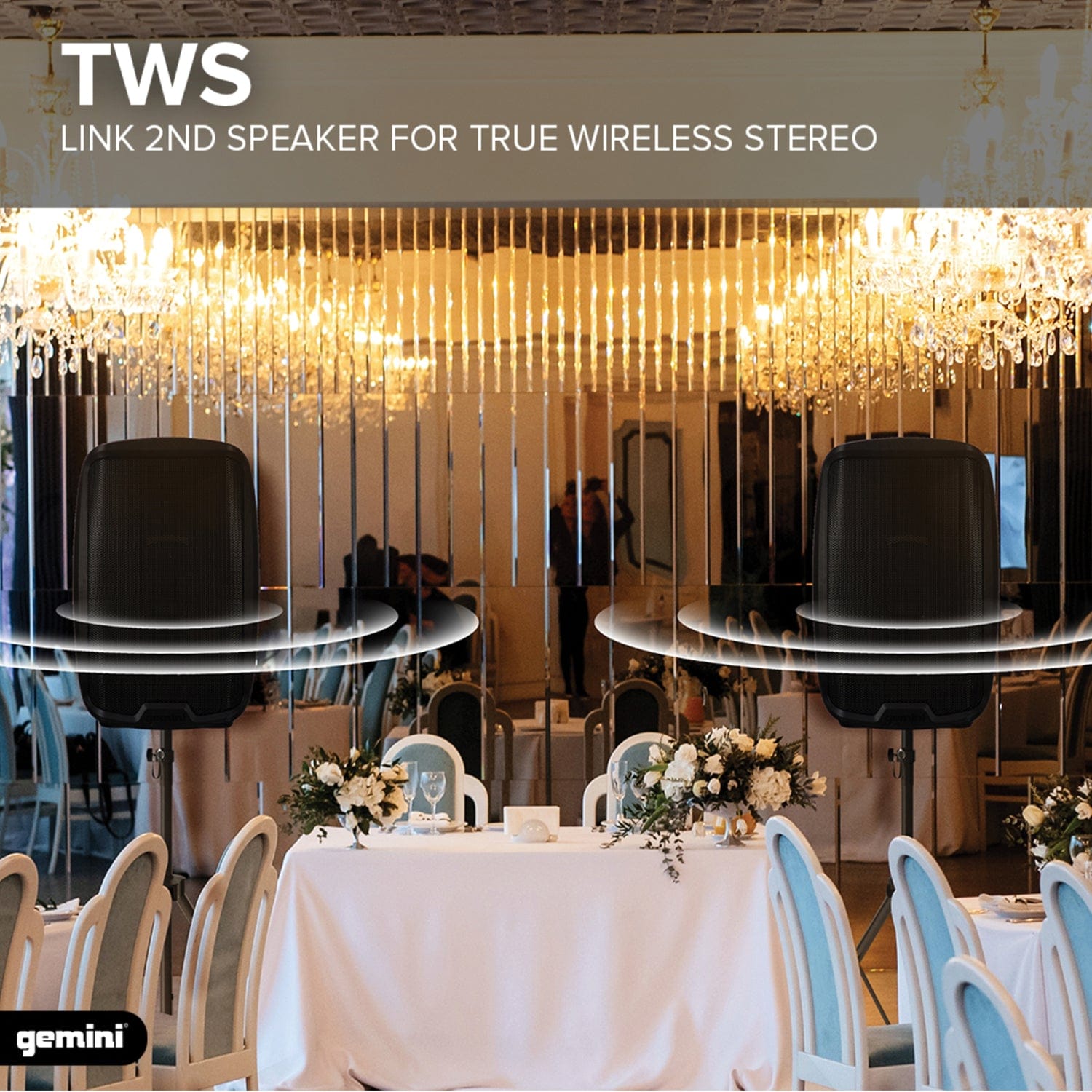 Gemini AS Series Bluetooth Portable PA Speaker with 3 Input Channels, Media Player, and FM Radio, Black, AS-2115BT