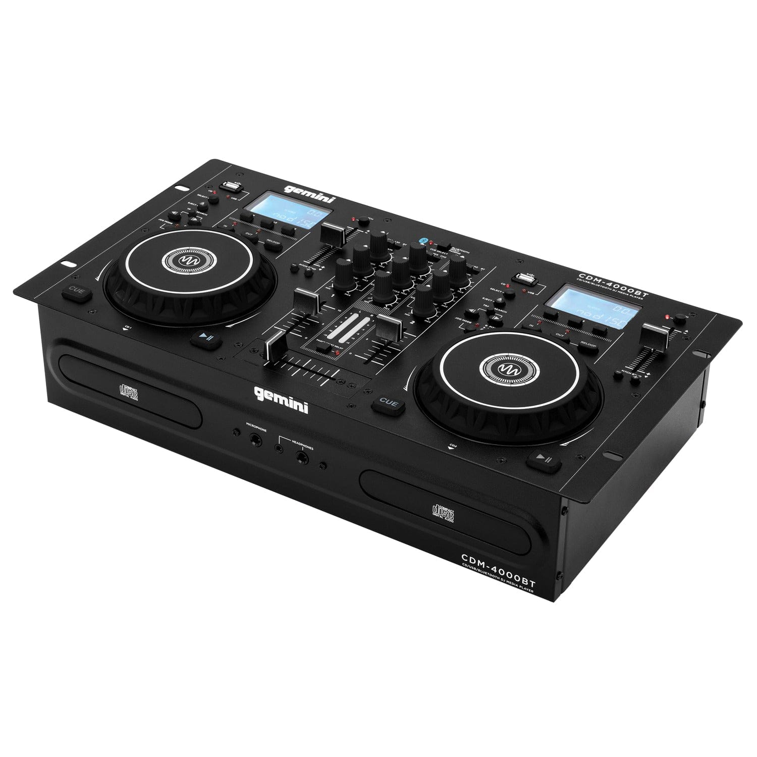 Gemini CD/USB DJ Media Player with Bluetooth, Black, CDM-4000BT