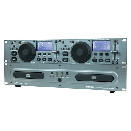 Gemini Professional 2U Dual CD/USB Player, Silver, CDX-2250i