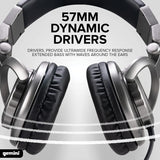 Gemini Over-the-Ear Professional DJ Headphones, Silver and Black, DJX-500