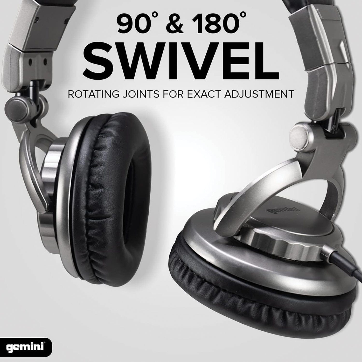 Gemini Over-the-Ear Professional DJ Headphones, Silver and Black, DJX-500