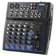 Gemini GEM-08USB Compact Analog Bluetooth Professional Audio Mixer, 8 Channels