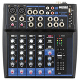 Gemini GEM-08USB Compact Analog Bluetooth Professional Audio Mixer, 8 Channels