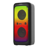Gemini GGO Series Portable Bluetooth TWS Dual-Woofer Karaoke Boom Box with Lights, Microphone, and Remote, Black, GGO-2650L